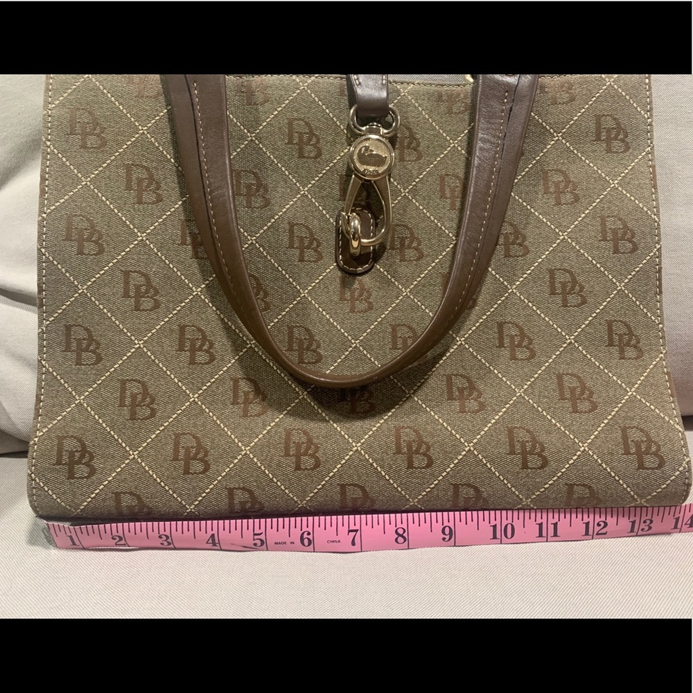 Dooney& Bourke contemporary satchel with DB print